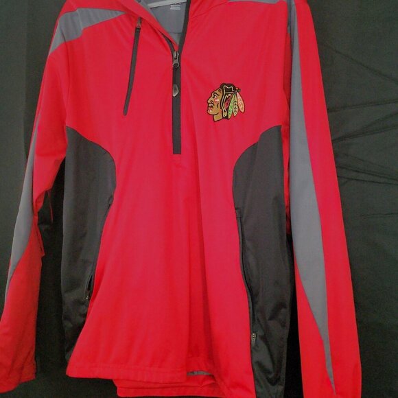 Chicago Blackhawks 1/4 Zip Pullover Windbreaker Jacket Men’s Medium NHL Hockey - Picture 4 of 10